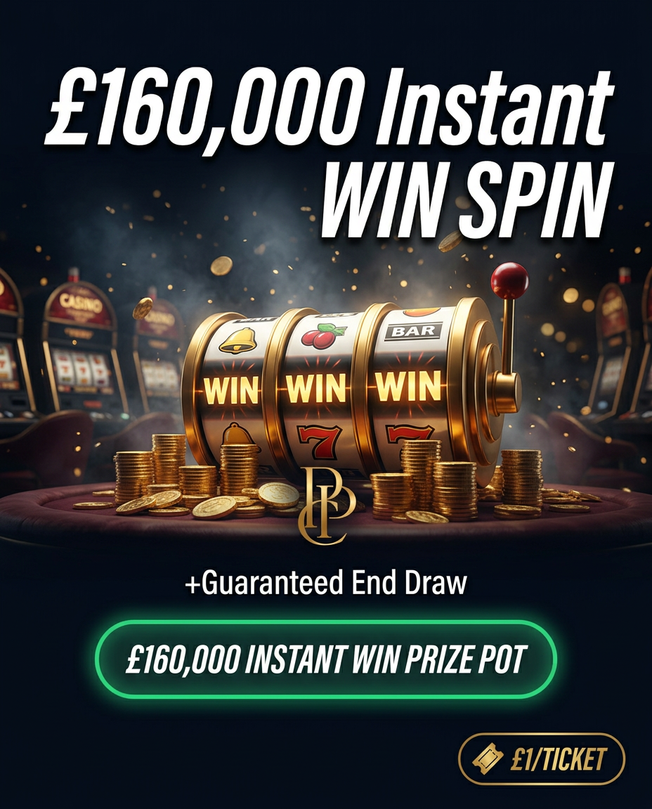 £160,000 Instant WIN SPIN + Guaranteed £500 End Draw