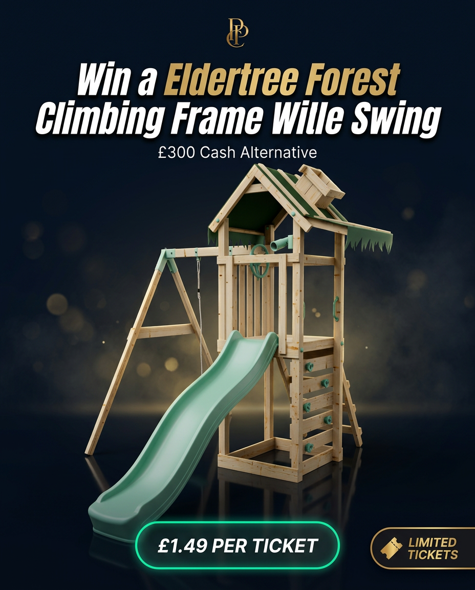 Win a Eldertree Forest Climbing Frame With Single Swing or £300 Cash Alterntave