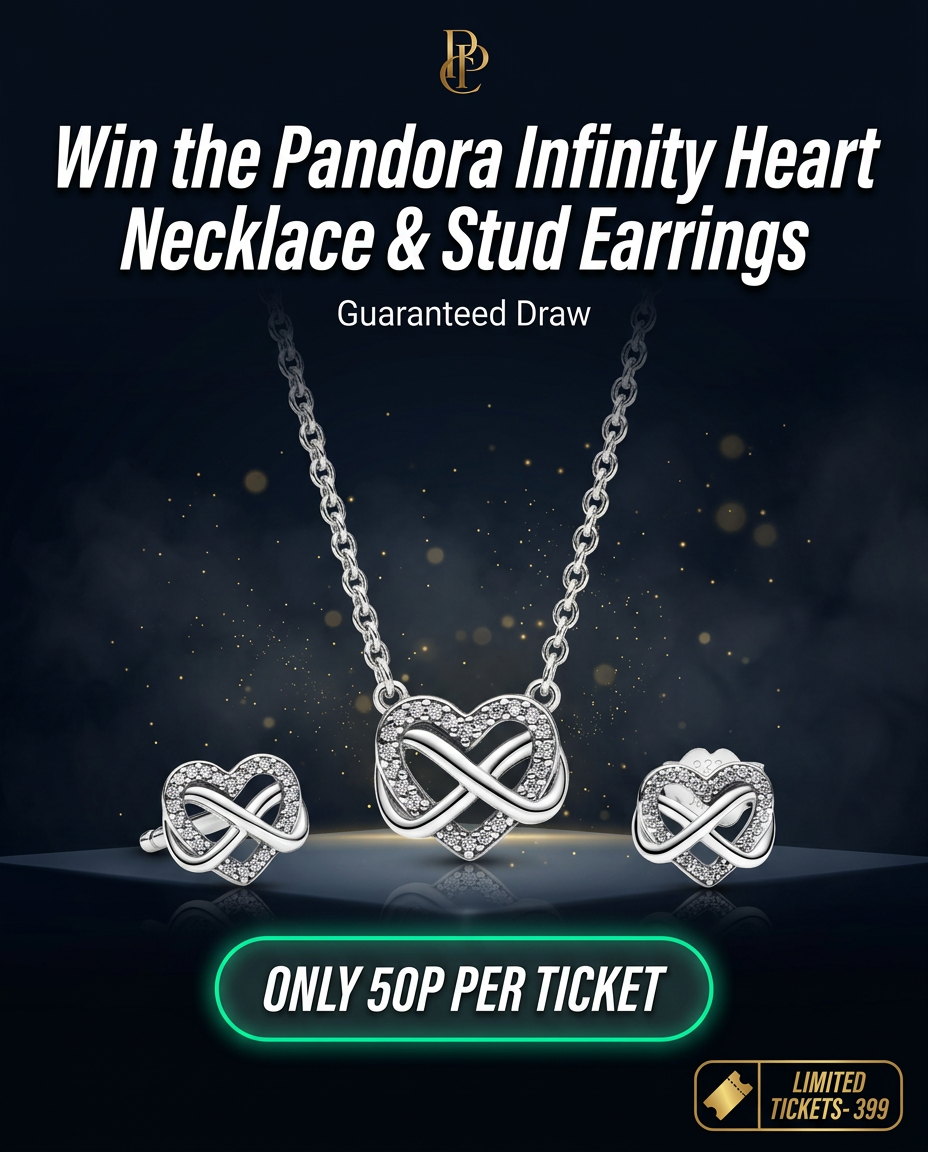 Win the Pandora Infinity Heart Necklace & Stud Earrings